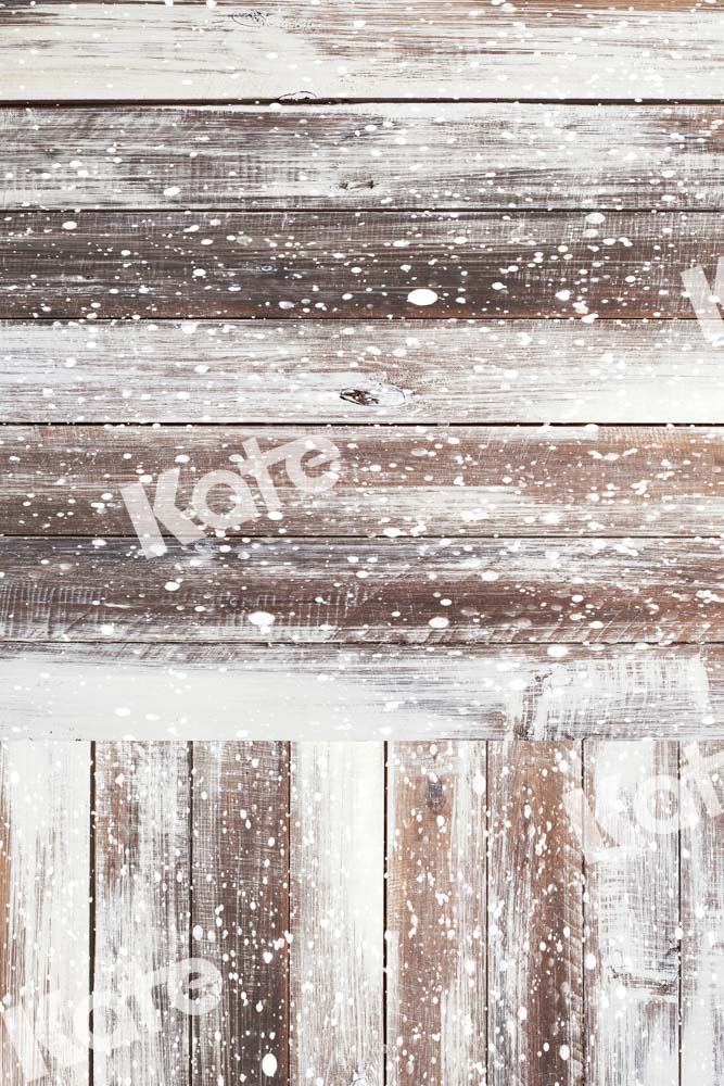 Kate Kombibackdrop weiß braun Winter  Holz  Hintergrund - Kate Backdrop.de