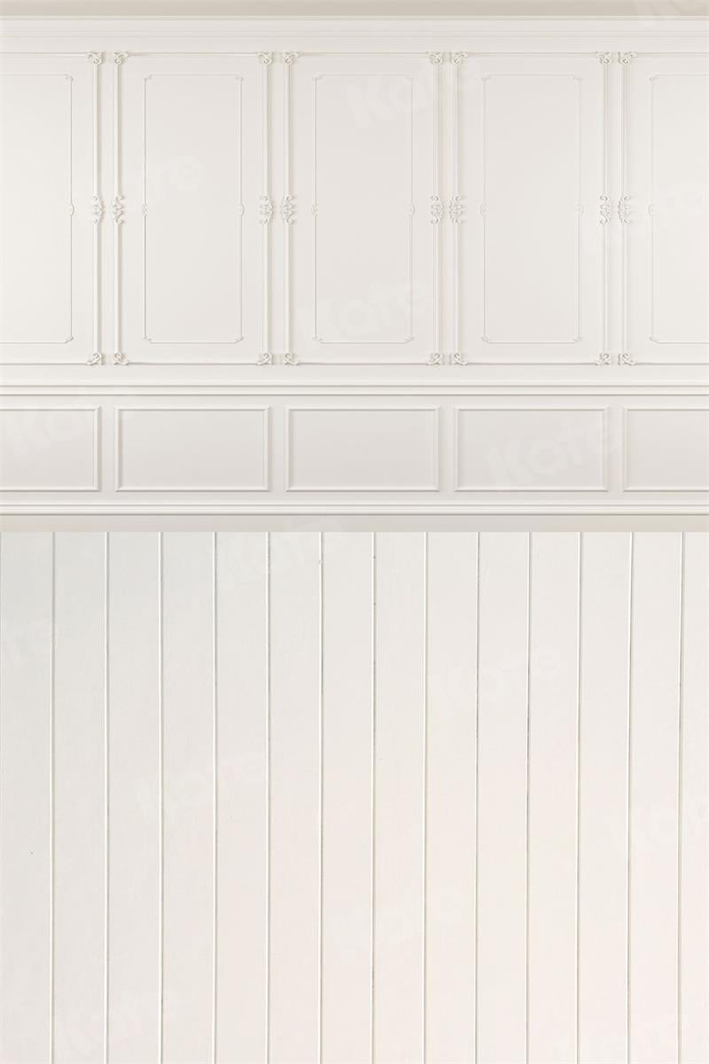 Kate Kombibackdrop Weiß  Wand  Holz  Retro Hochzeit Hintergrund