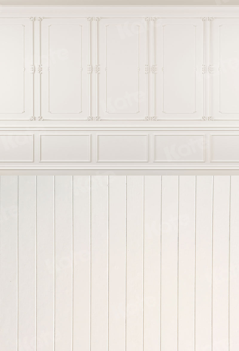 Kate Kombibackdrop Weiß  Wand  Holz  Retro Hochzeit Hintergrund