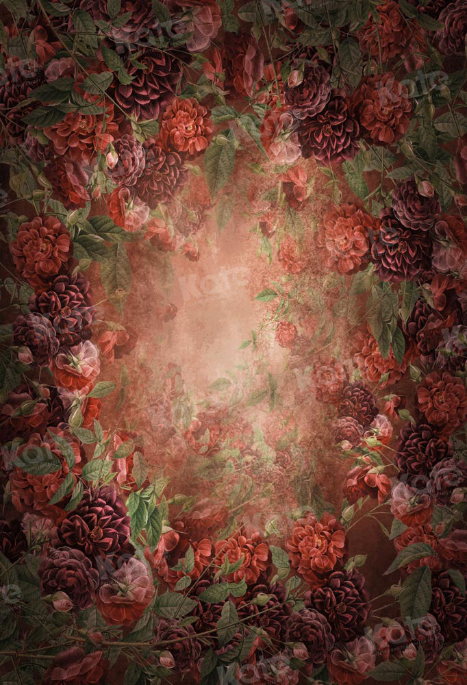 Kate Fine Art Red Floral Hintergrund von GQ