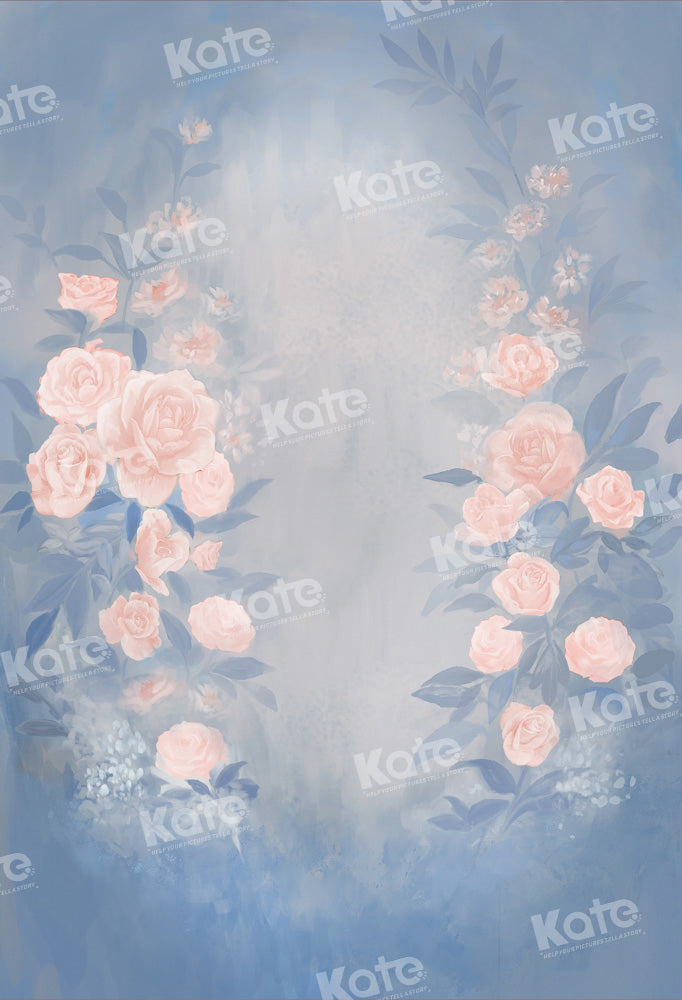 Kate Fine Art Blue Floral Hintergrund von GQ