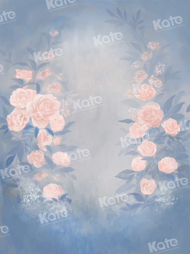 Kate Fine Art Blue Floral Hintergrund von GQ