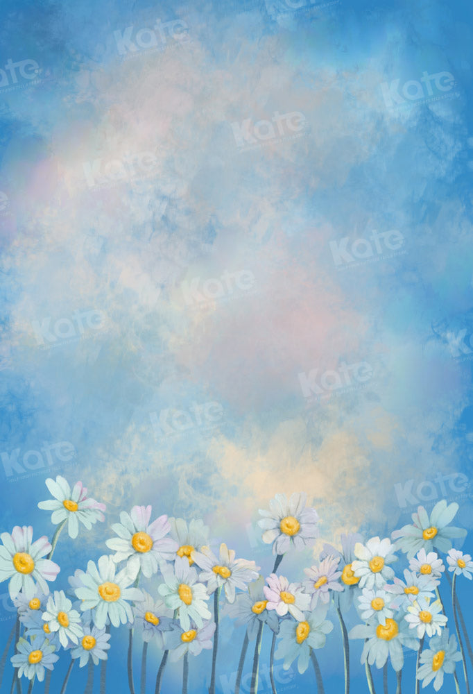 Kate Sommer Blauer Himmel Fine Art Daisy Blumenhintergrund von GQ