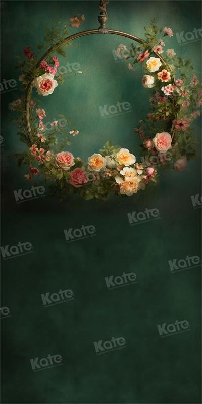 Kate Dunkelgrüner abstrakter Blumen-Hintergrund für Fotografie - Kate Backdrop.de