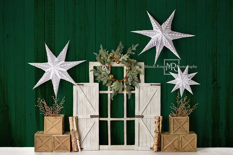 Kate Immergrüner Weihnachten Sterne Hintergrund von Mandy Ringe Photography - Kate Backdrop.de