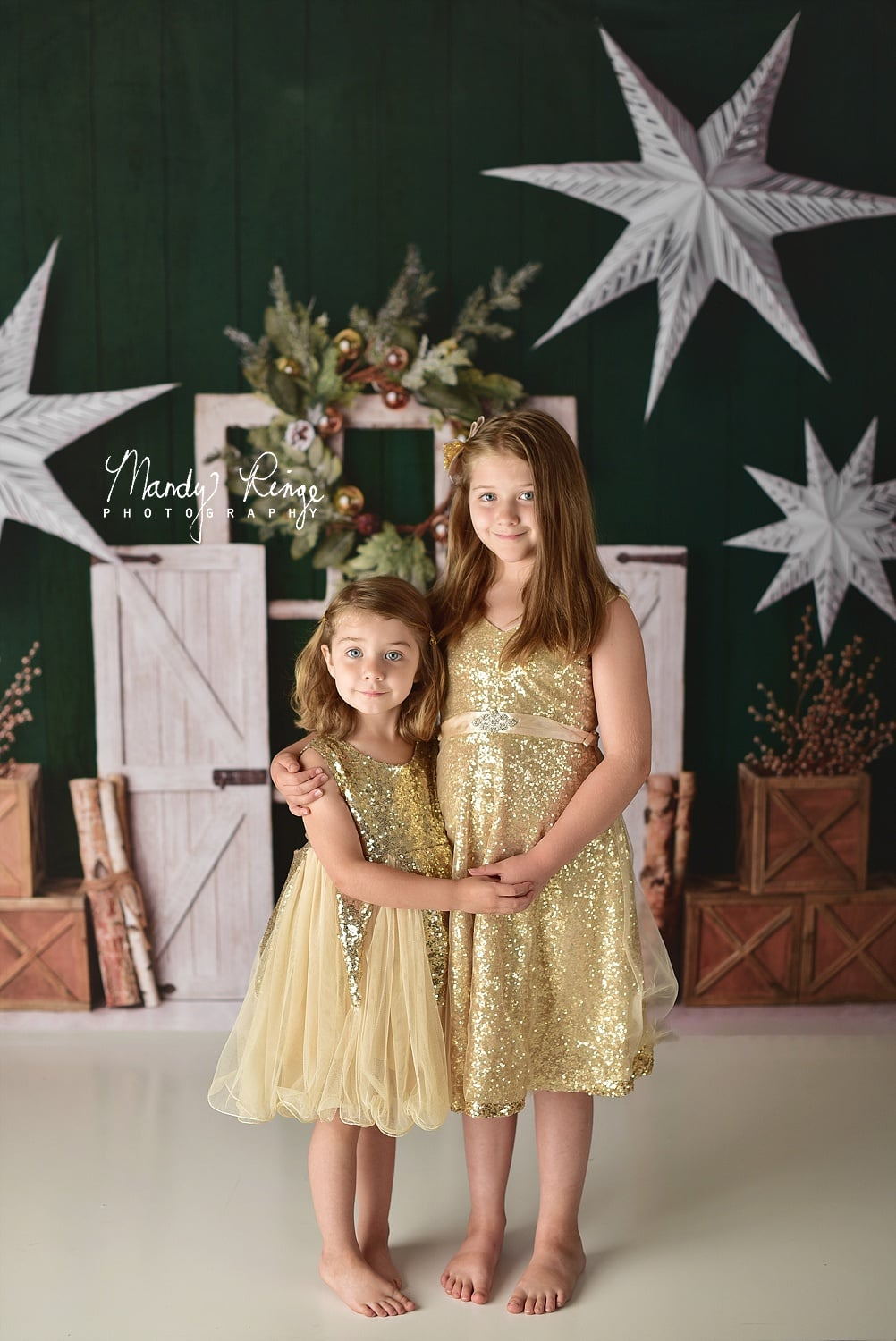 Kate Immergrüner Weihnachten Sterne Hintergrund von Mandy Ringe Photography - Kate Backdrop.de
