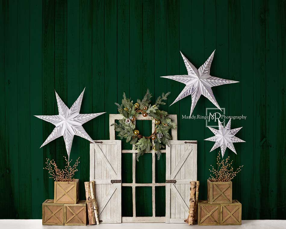Kate Immergrüner Weihnachten Sterne Hintergrund von Mandy Ringe Photography - Kate Backdrop.de