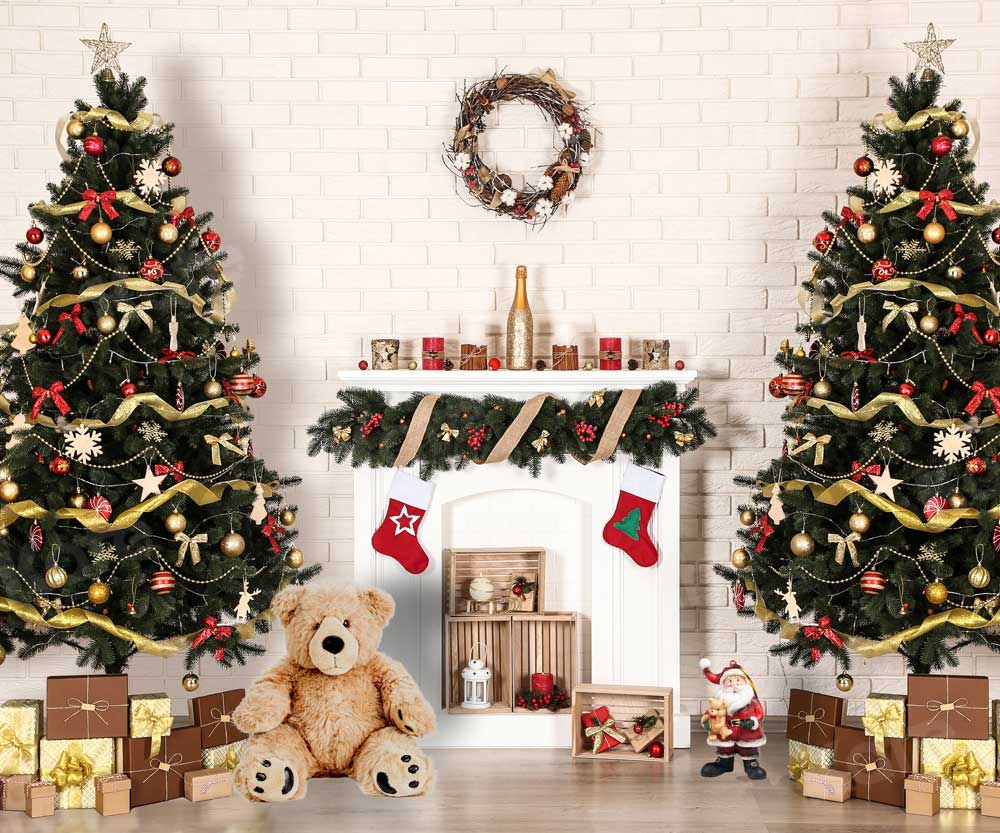Kate Weihnachten Kamin Hintergrund Geschenke für die Fotografie - Kate Backdrop.de