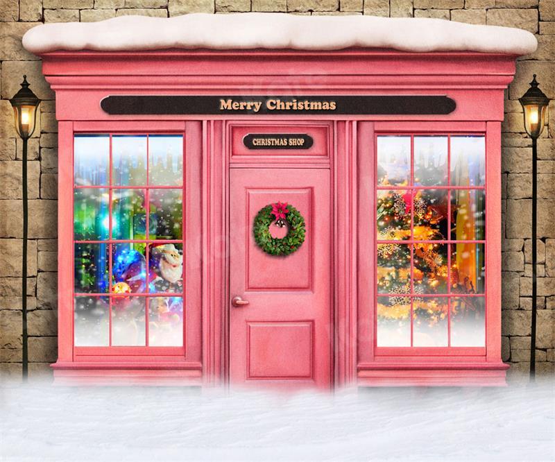 Kate Weihnachten Geschäft Winter rosa Hintergrund für die Fotografie - Kate Backdrop.de