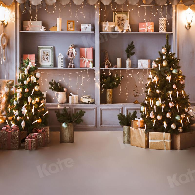 Kate Weihnachten Geschäft Baum Geschenk Hintergrund für die Fotografie