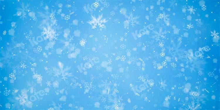 Kate Weihnachten Schnee Winter Blauer Hintergrund Entworfen von Kate