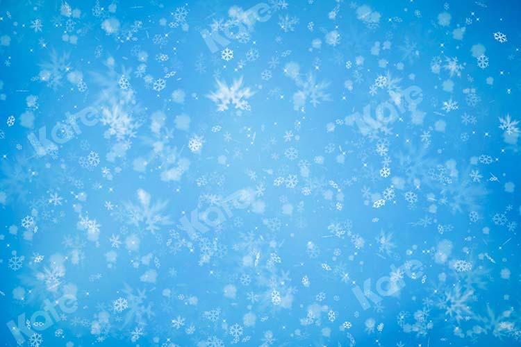 Kate Weihnachten Schnee Winter Blauer Hintergrund Entworfen von Kate - Kate Backdrop.de