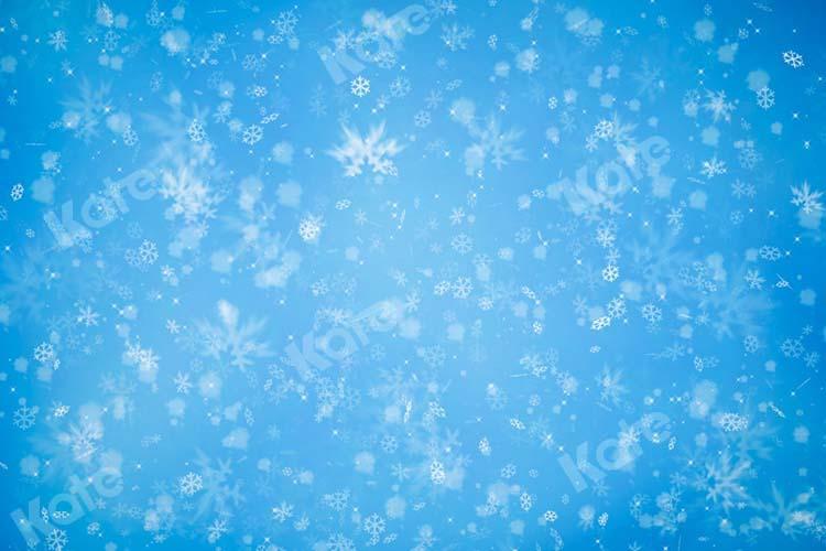 Kate Weihnachten Schnee Winter Blauer Hintergrund Entworfen von Kate