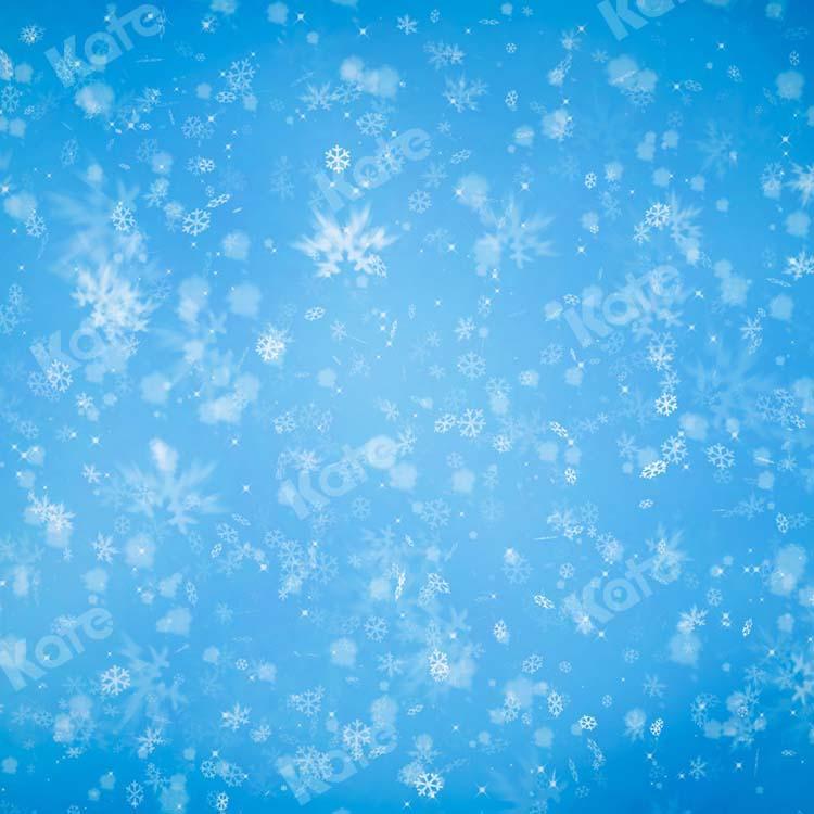 Kate Weihnachten Schnee Winter Blauer Hintergrund Entworfen von Kate - Kate Backdrop.de