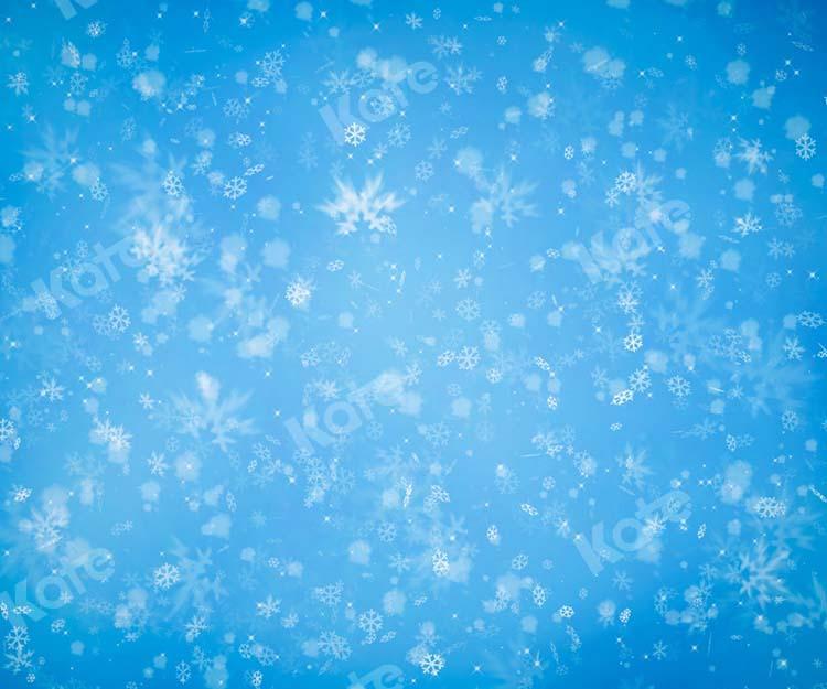 Kate Weihnachten Schnee Winter Blauer Hintergrund Entworfen von Kate - Kate Backdrop.de