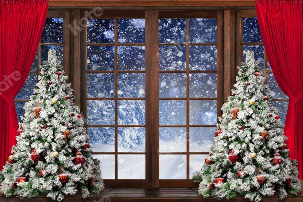 Kate Weihnachten Winter Schnee Fenster Hintergrund von Chain Photography - Kate Backdrop.de