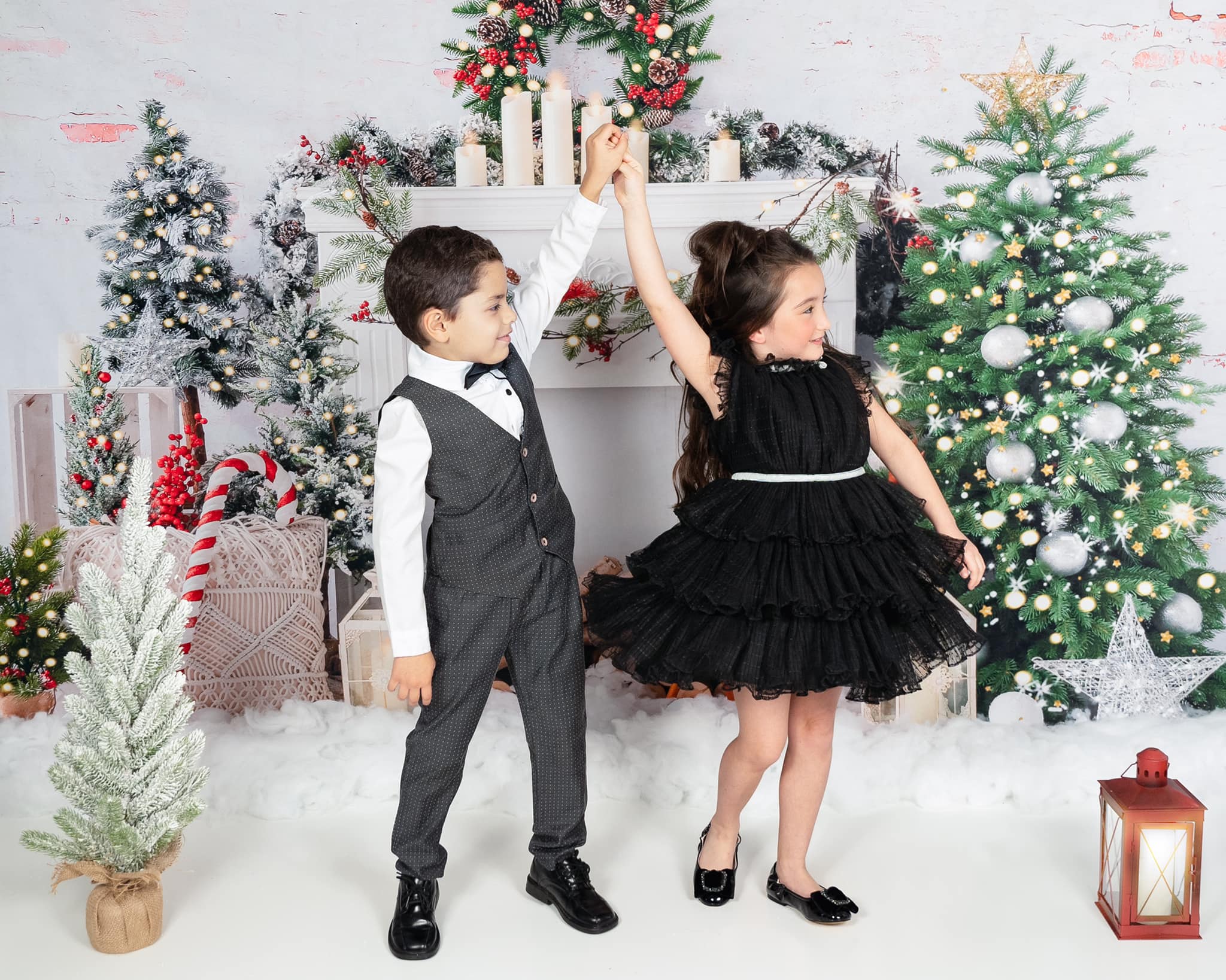 Kate Weihnachten Baum Elch Ziegel Kamin Hintergrund von Emetselch - Kate Backdrop.de