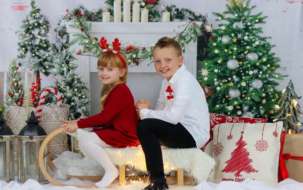 Kate Weihnachten Baum Elch Ziegel Kamin Hintergrund von Emetselch - Kate Backdrop.de