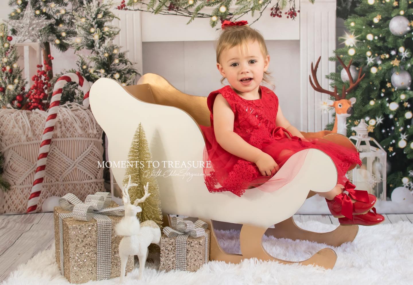 Kate Weihnachten Baum Elch Ziegel Kamin Hintergrund von Emetselch - Kate Backdrop.de