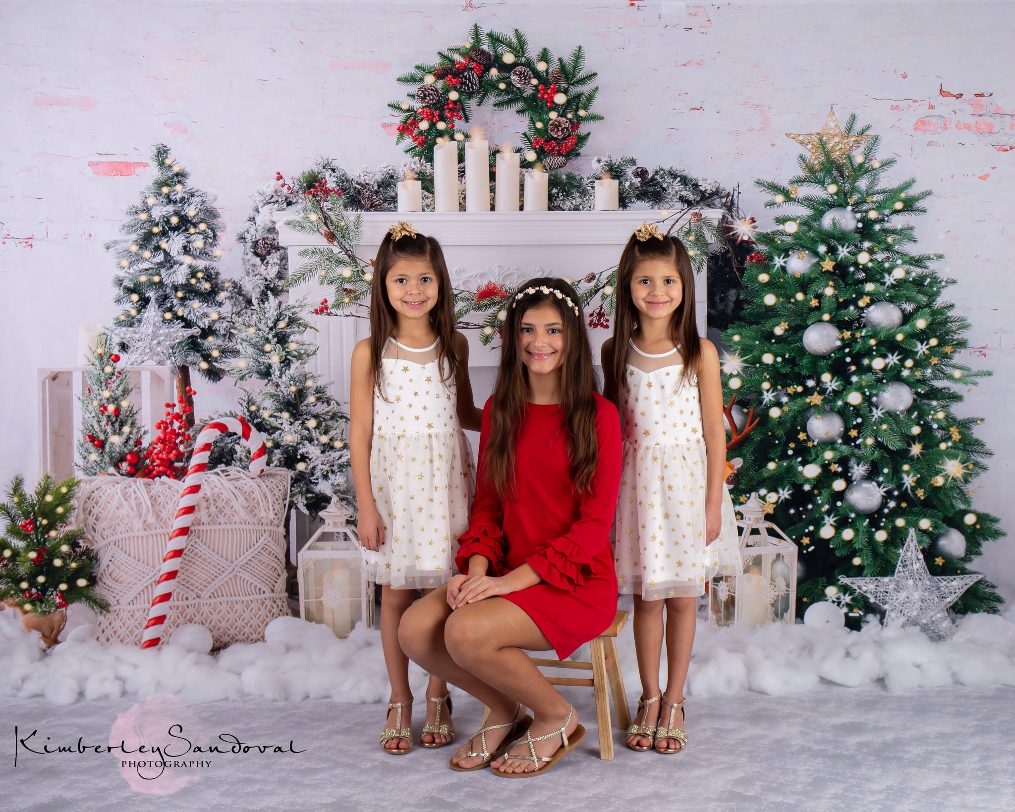 Kate Weihnachten Baum Elch Ziegel Kamin Hintergrund von Emetselch - Kate Backdrop.de