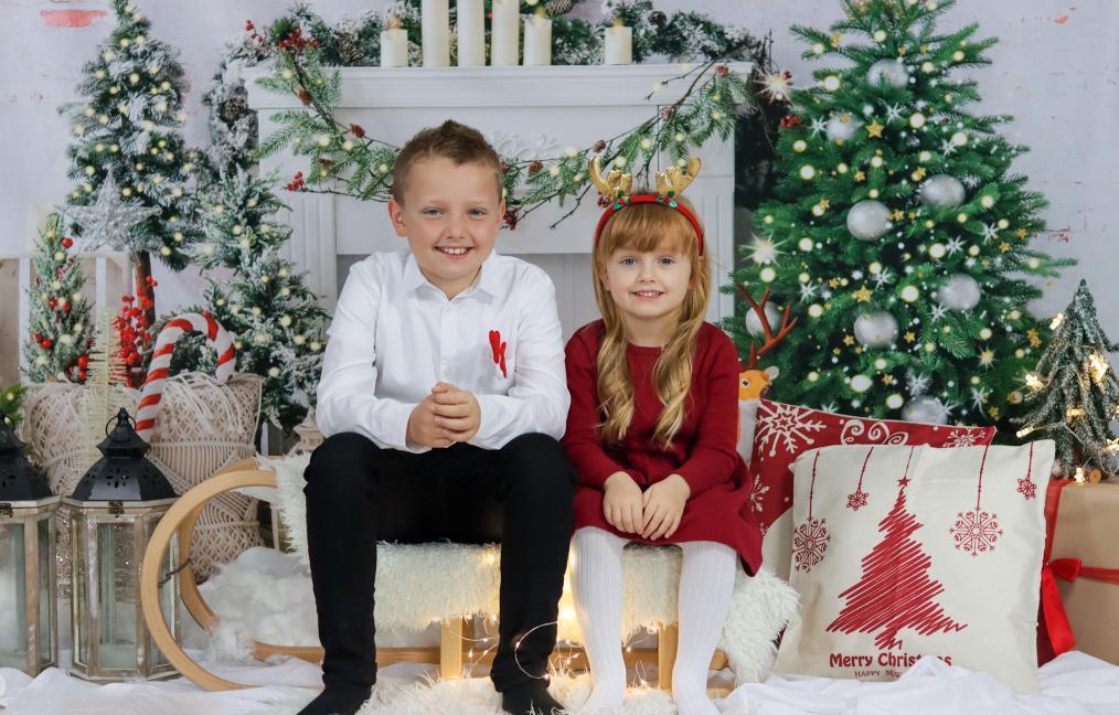 Kate Weihnachten Baum Elch Ziegel Kamin Hintergrund von Emetselch - Kate Backdrop.de
