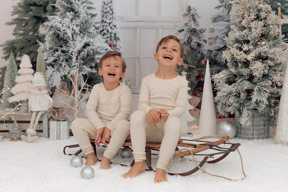 Kate Weihnachten Winter Hintergrund Bäume Weiß für Fotografie - Kate Backdrop.de