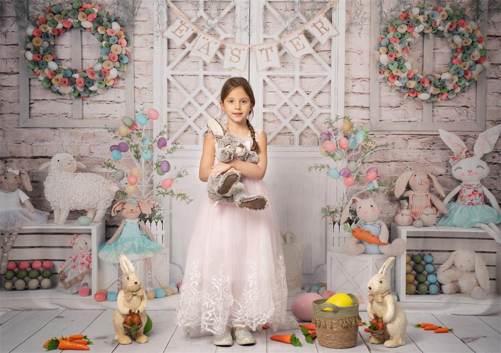 Kate Scheunentor Buntes Ei Ostern Hintergrund für Fotografie - Kate Backdrop.de
