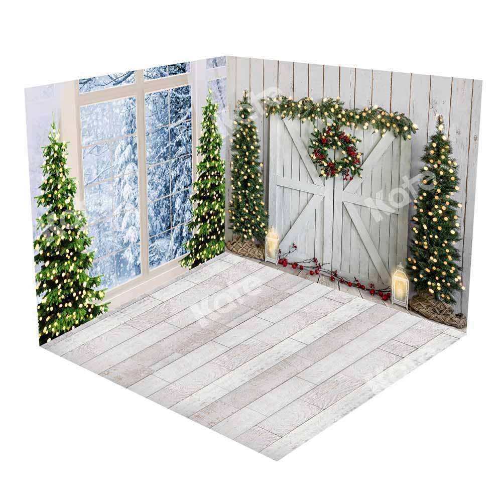 Kate Weihnachten Schnee Szene Fenster Scheunentor Zimmer Set