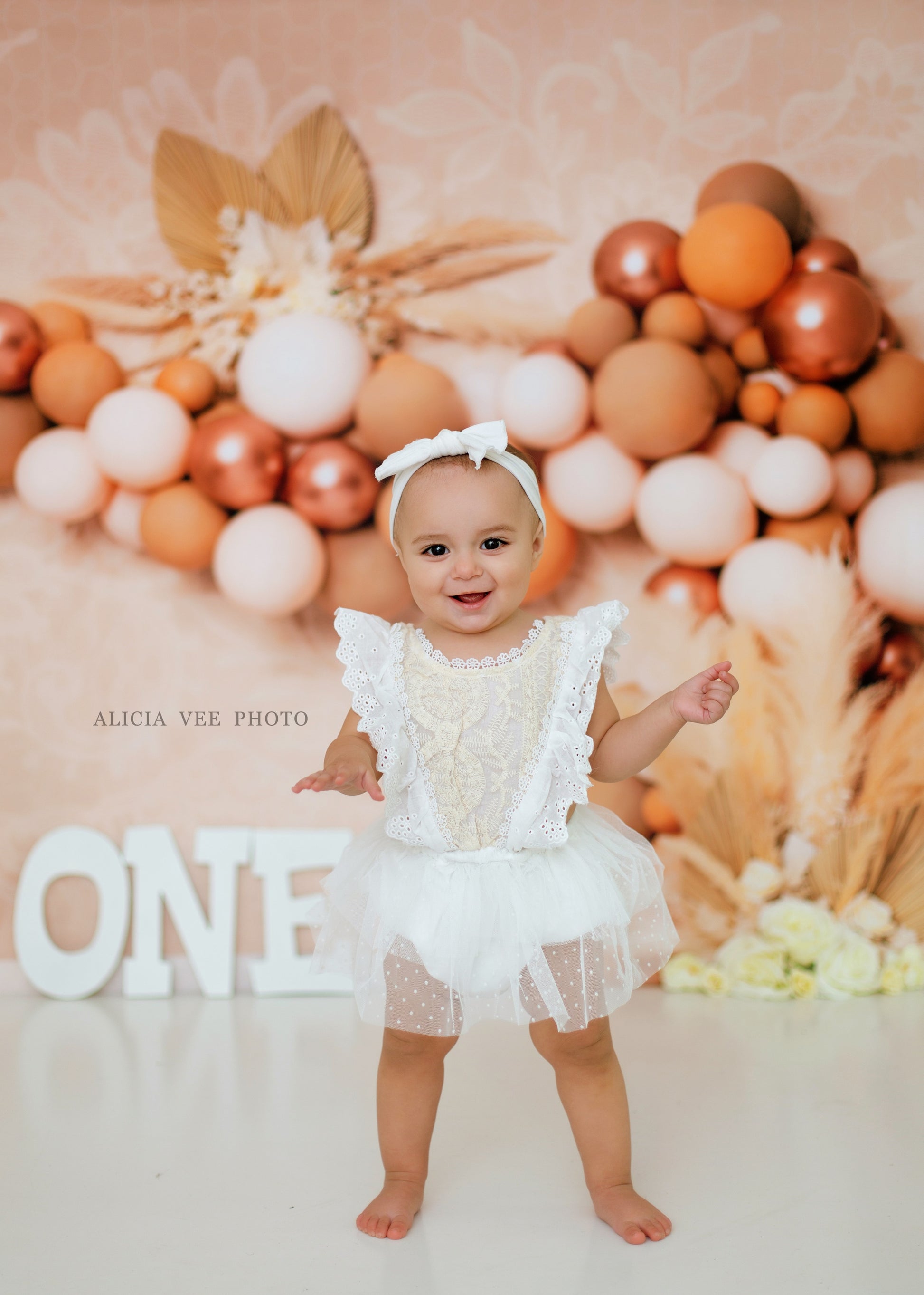 Kate Blumen Boho Geburtstag Ballon Herbst Hintergrund für Fotografie von Kerry Anderson