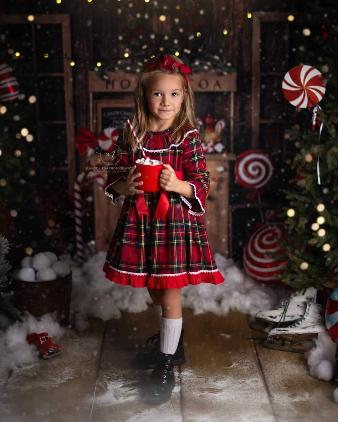Kate Weihnachten Baum Hintergrund Winter Hot Cocoa von Emetselch - Kate Backdrop.de