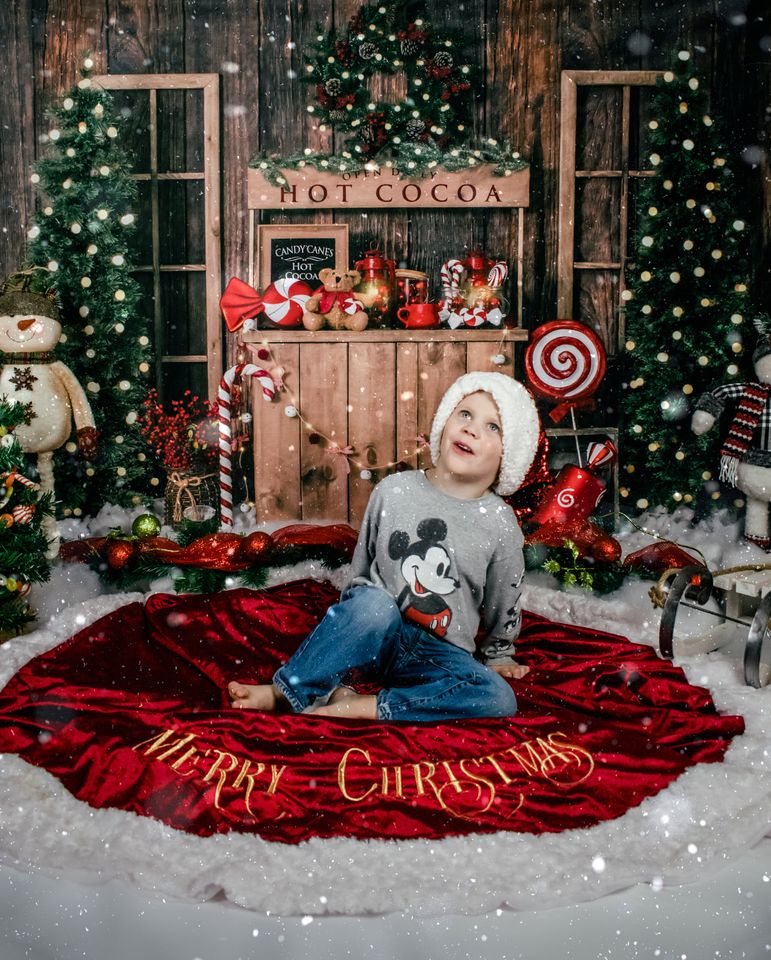 Kate Weihnachten Baum Hintergrund Winter Hot Cocoa von Emetselch - Kate Backdrop.de