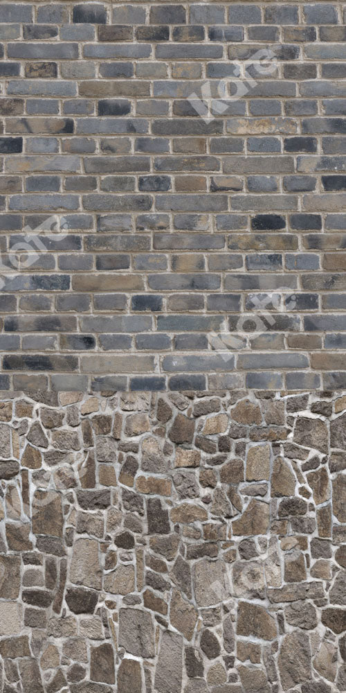 Kate Kombibackdrop Graue Backsteinmauer Marmor Porträt Hintergrund