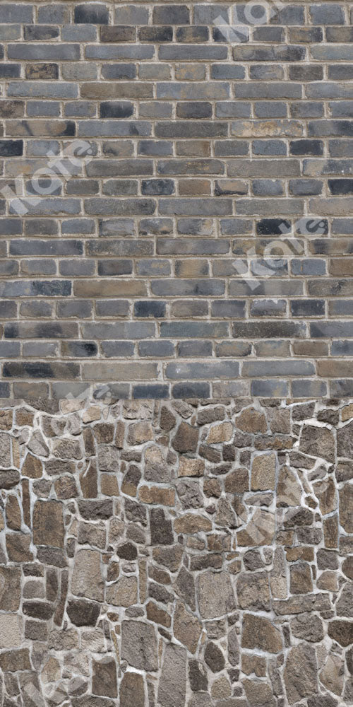 Kate Kombibackdrop Graue Backsteinmauer Marmor Porträt Hintergrund