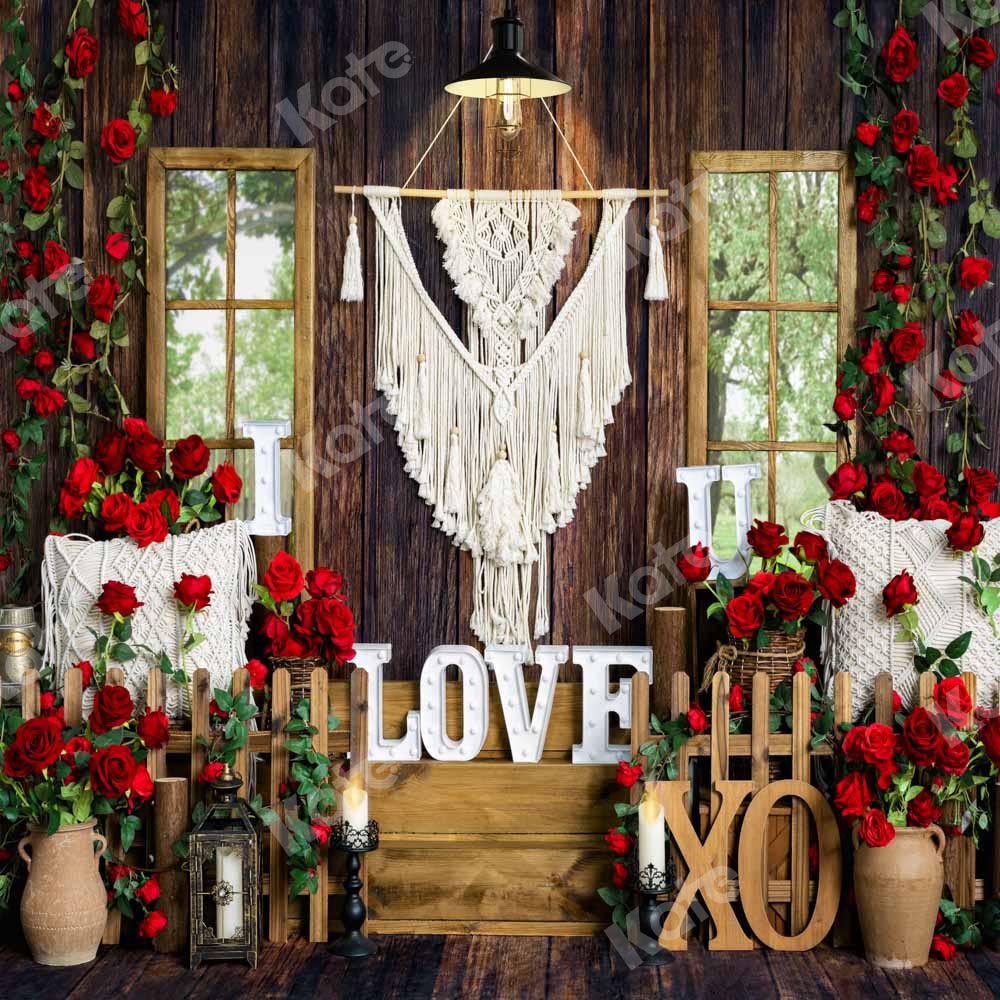 Kate Valentinstag Hintergrund Boho Fenster Rose von Emetselch