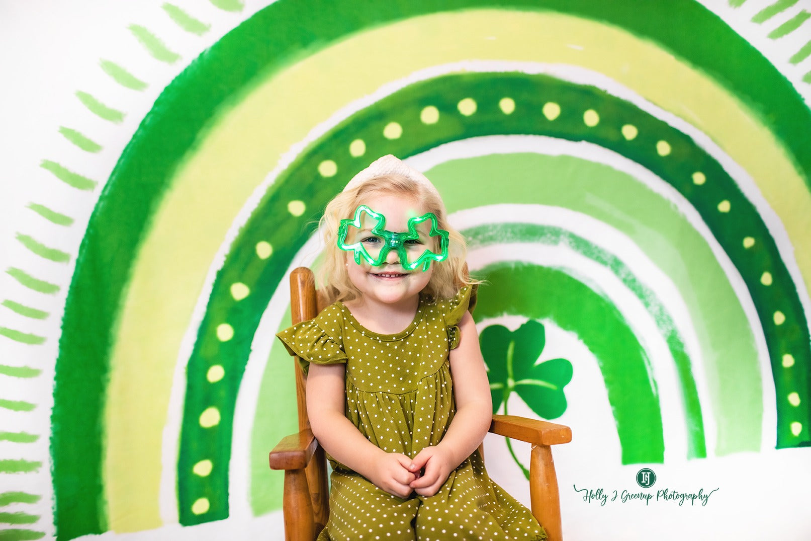Kate St.Patrick's Day Hintergrund Regenbogen Grün Glücksklee von GQ - Kate Backdrop.de