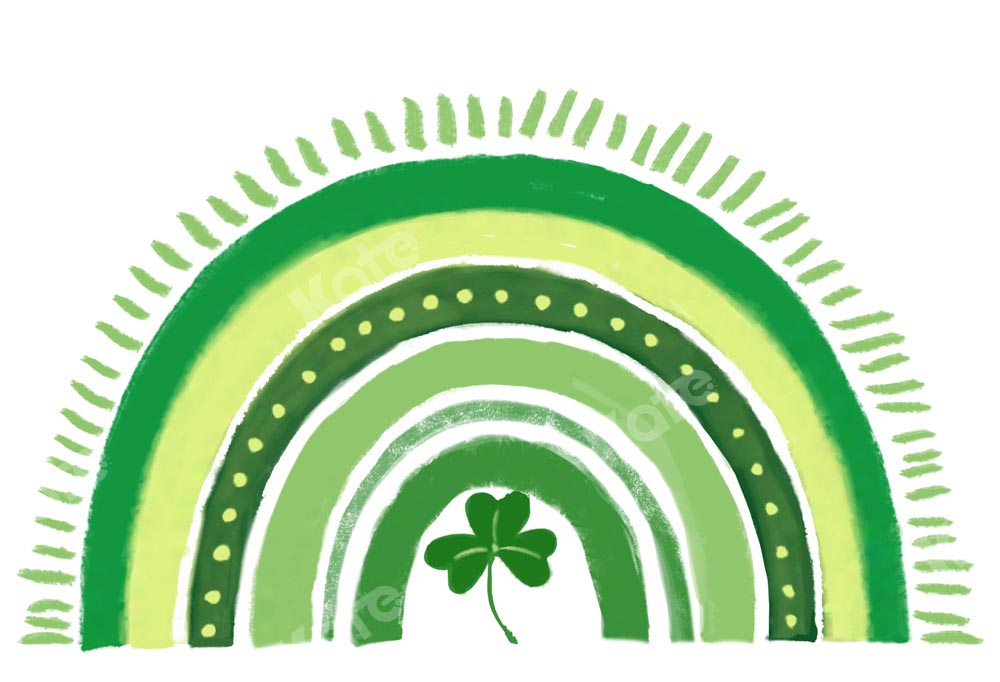 Kate St.Patrick's Day Hintergrund Regenbogen Grün Glücksklee von GQ - Kate Backdrop.de