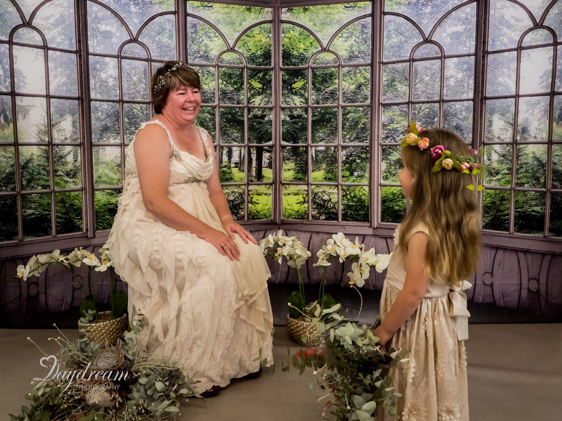 Kate Landschaft Fenster Hintergrund Grüne Pflanzen für die Fotografie Hochzeit - Kate Backdrop.de