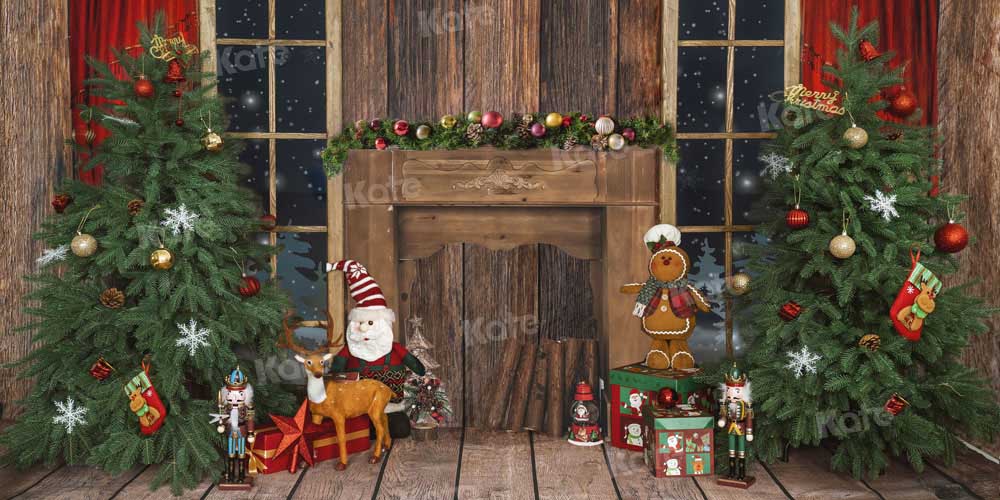 Kate Weihnachten Hintergrund Kamin Holz Lebkuchen von Emetselch