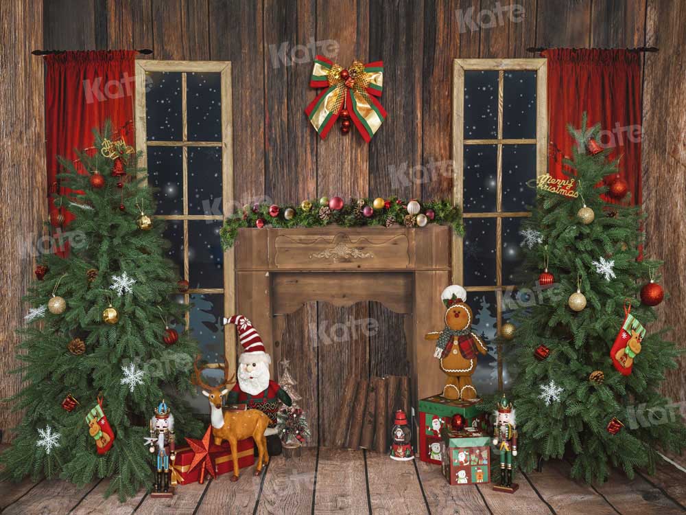 Kate Weihnachten Hintergrund Kamin Holz Lebkuchen von Emetselch