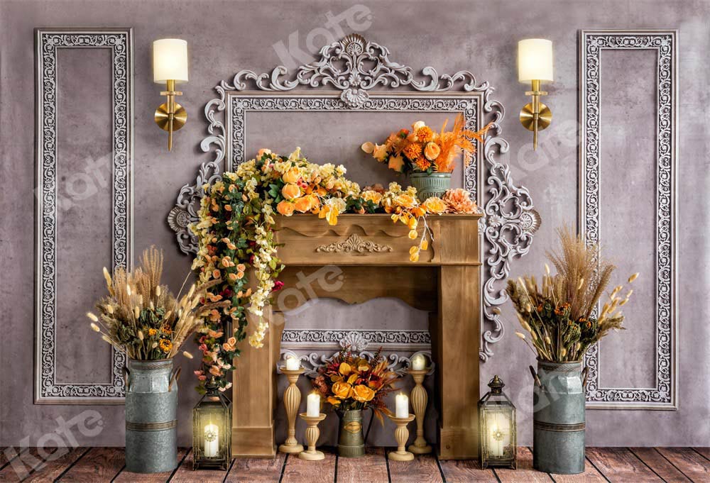 Kate Herbst Hintergrund Geburtstag Blumen Mauer von Emetselch - Kate Backdrop.de