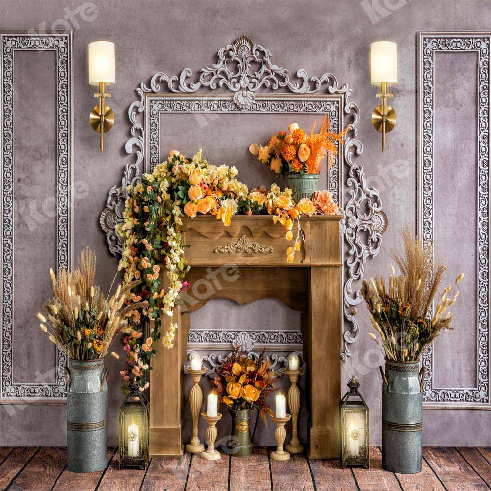 Kate Herbst Hintergrund Geburtstag Blumen Mauer von Emetselch - Kate Backdrop.de