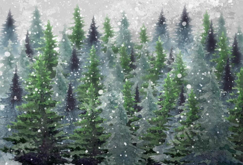 Kate Weihnachten Hintergrund Wald Schnee von Chain Photography