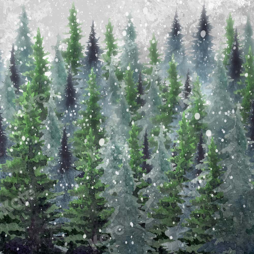 Kate Weihnachten Hintergrund Wald Schnee von Chain Photography - Kate Backdrop.de