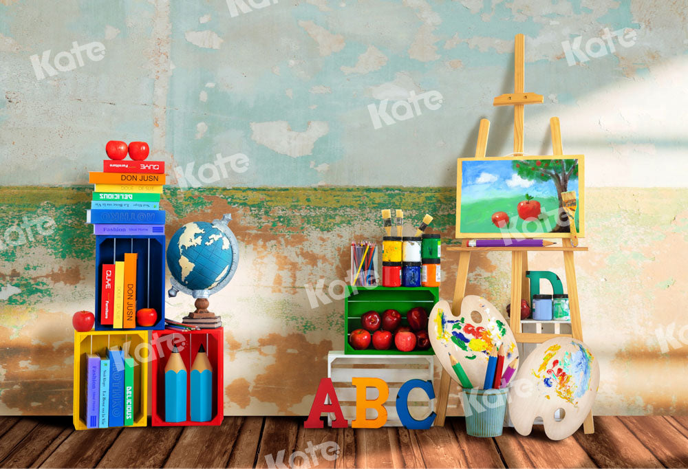 Kate Schulanfang Schule Hintergrund Erde Retro von Emetselch - Kate Backdrop.de