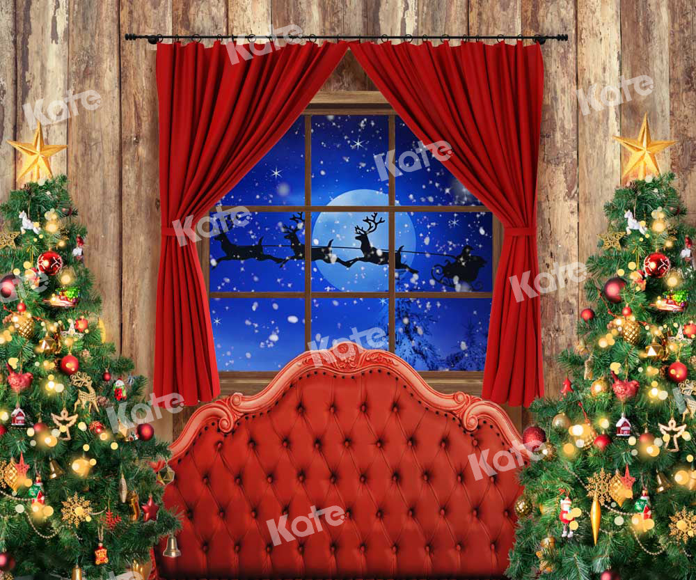 Kate Weihnachten Hintergrund Rot Kopfteil Fenster von Chain Photography