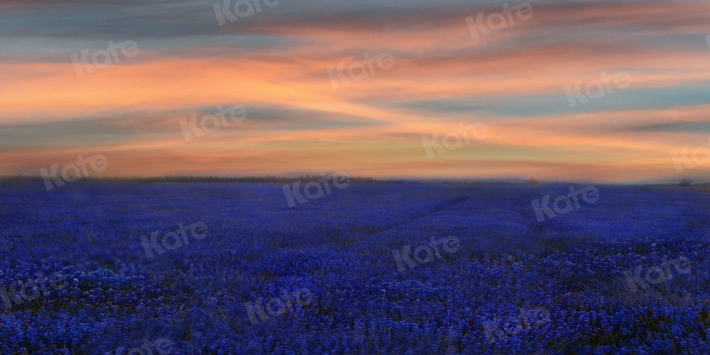 Kate Sonnenuntergang Blumen Hintergrund Landschaft Lavendel für Fotografie - Kate Backdrop.de