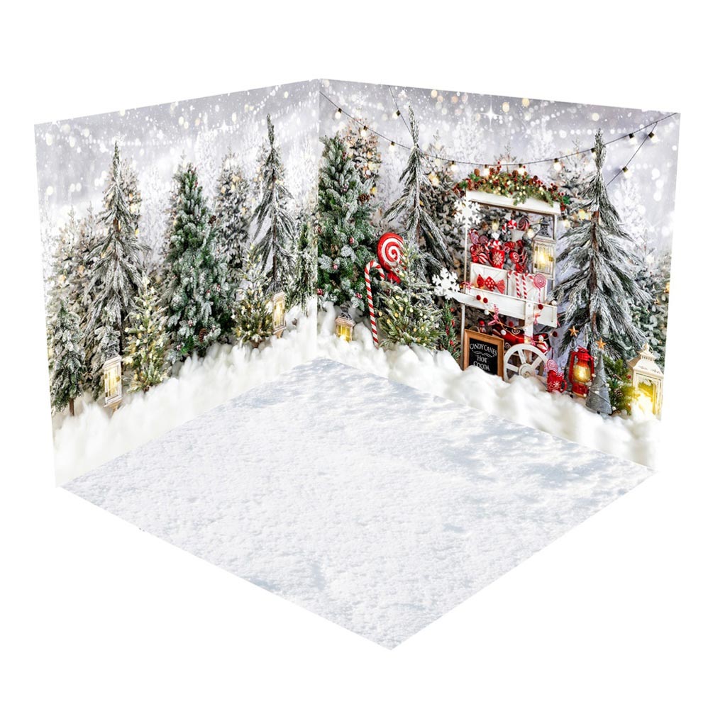 Kate Weihnachten Hot Cocoa Schnee Bäume Zimmer