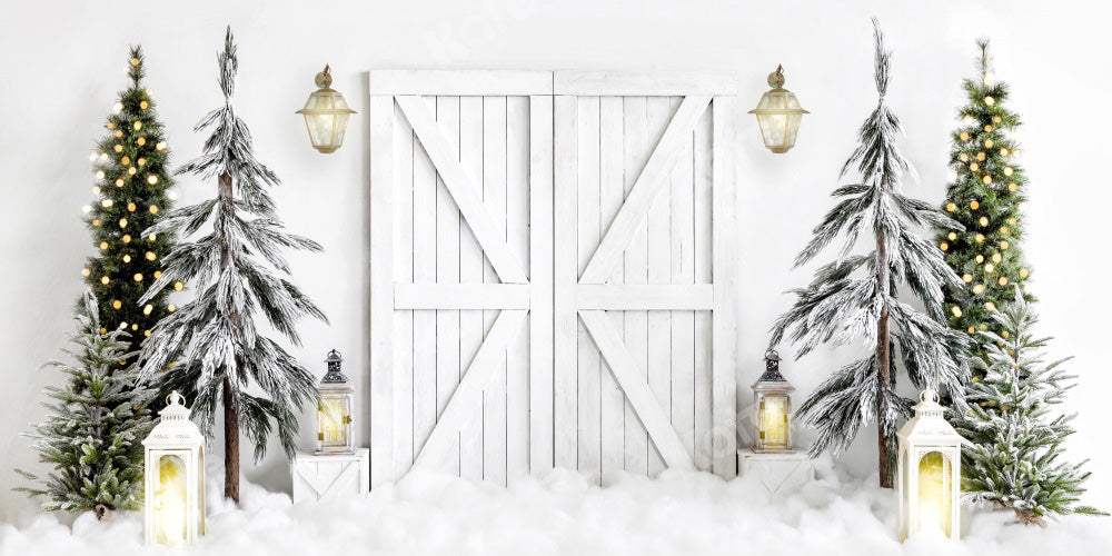Kate Weihnachten Hintergrund Weiß Scheune Tür  von Emetselch - Kate Backdrop.de