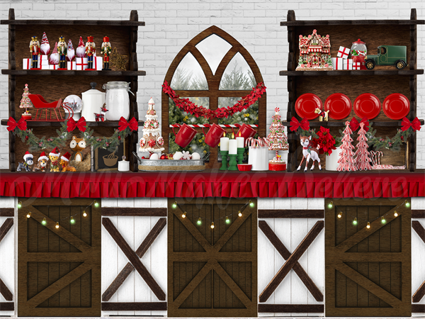 Kate Weihnachten Küche Backen Hintergrund von Mini MakeBelieve - Kate Backdrop.de
