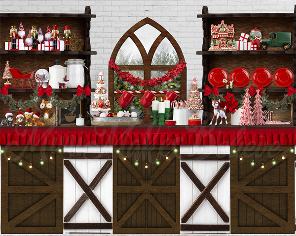 Kate Weihnachten Küche Backen Hintergrund von Mini MakeBelieve - Kate Backdrop.de